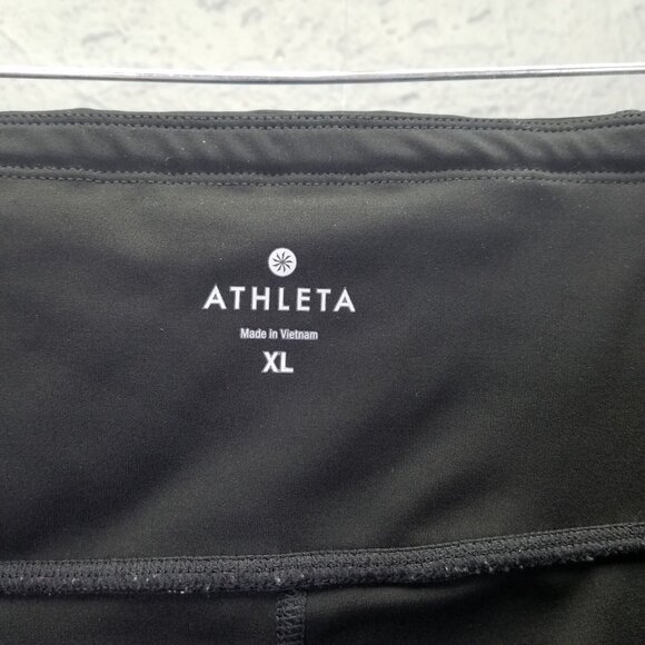 Athleta Precision Leggings Women's XL High Rise 7/8 Black White Perforated Mesh - Picture 12 of 16
